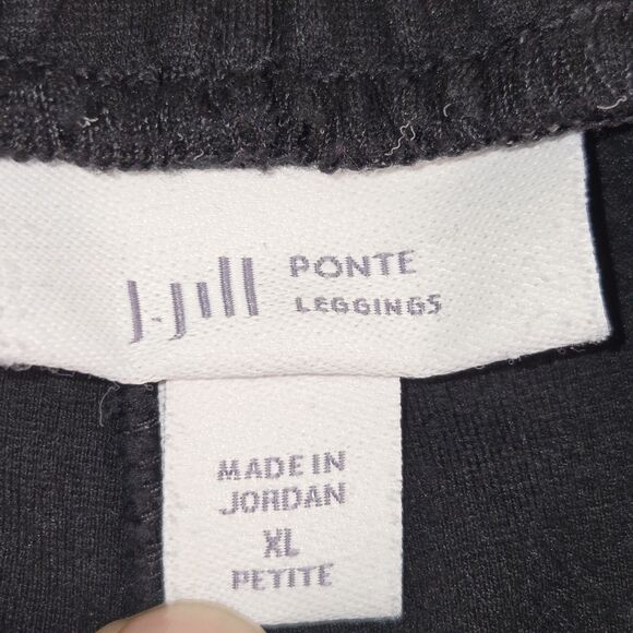 J Jill XL Solid Black Ponte Leggings Pull On Stretch Elastic Waist Extra Large - Picture 3 of 4